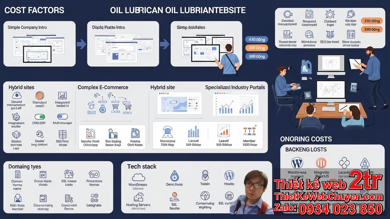 Thiết kế web công ty dầu nhớt bao nhiêu tiền phụ thuộc vào những yếu tố nào?