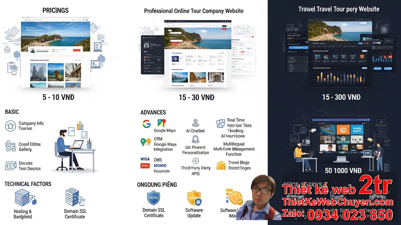 Thiết Kế Web Công Ty Du Lịch Tour Bao Nhiêu Tiền? Tổng Quan Các Yếu Tố Ảnh Hưởng