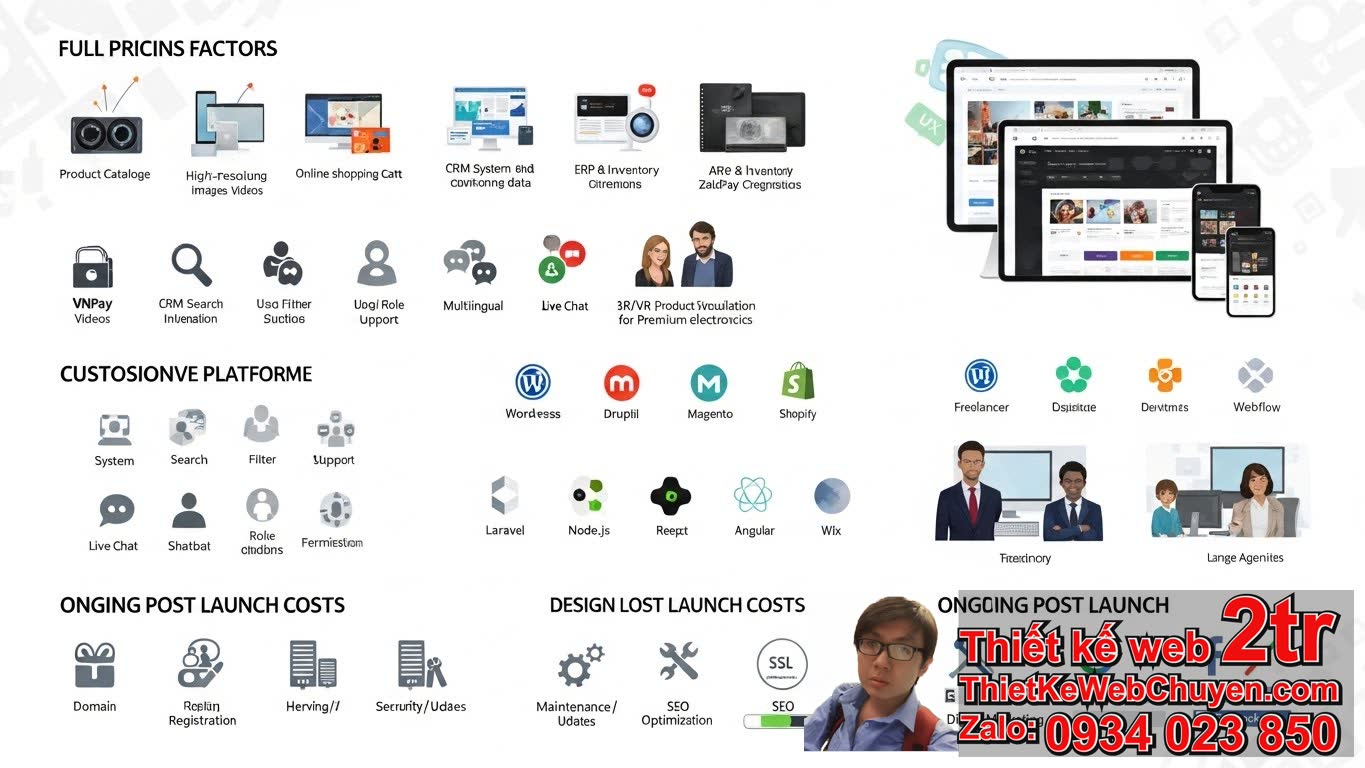 Thiết kế web công ty điện tử bao nhiêu tiền phụ thuộc vào những yếu tố nào?