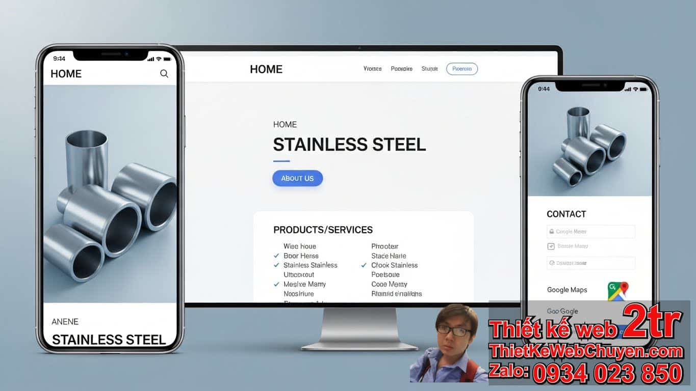 Thiết Kế Web Công Ty Inox Bao Nhiêu Tiền Cho Các Gói Cơ Bản?