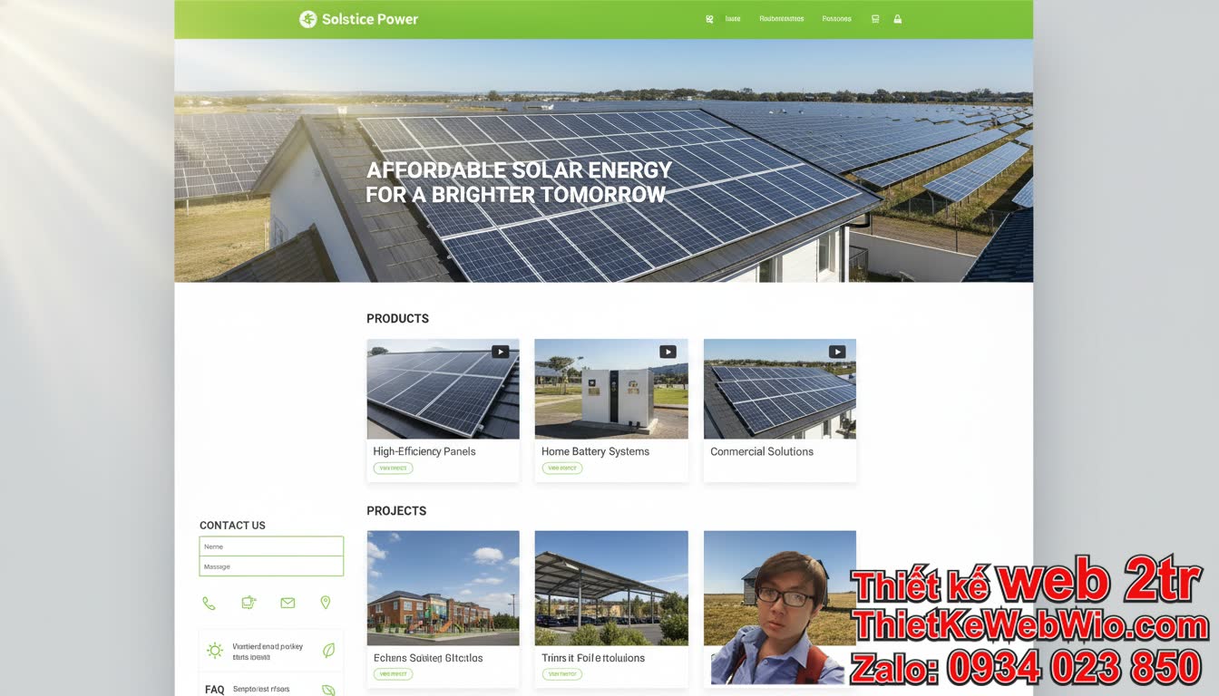 Thiết kế web công ty năng lượng mặt trời solar giá rẻ là gì?