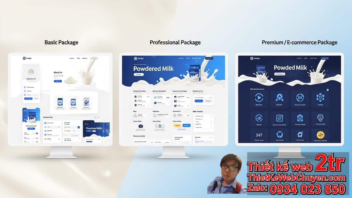 Thiết Kế Web Công Ty Sữa Bột Bao Nhiêu Tiền: Các Gói và Mức Giá Phổ Biến