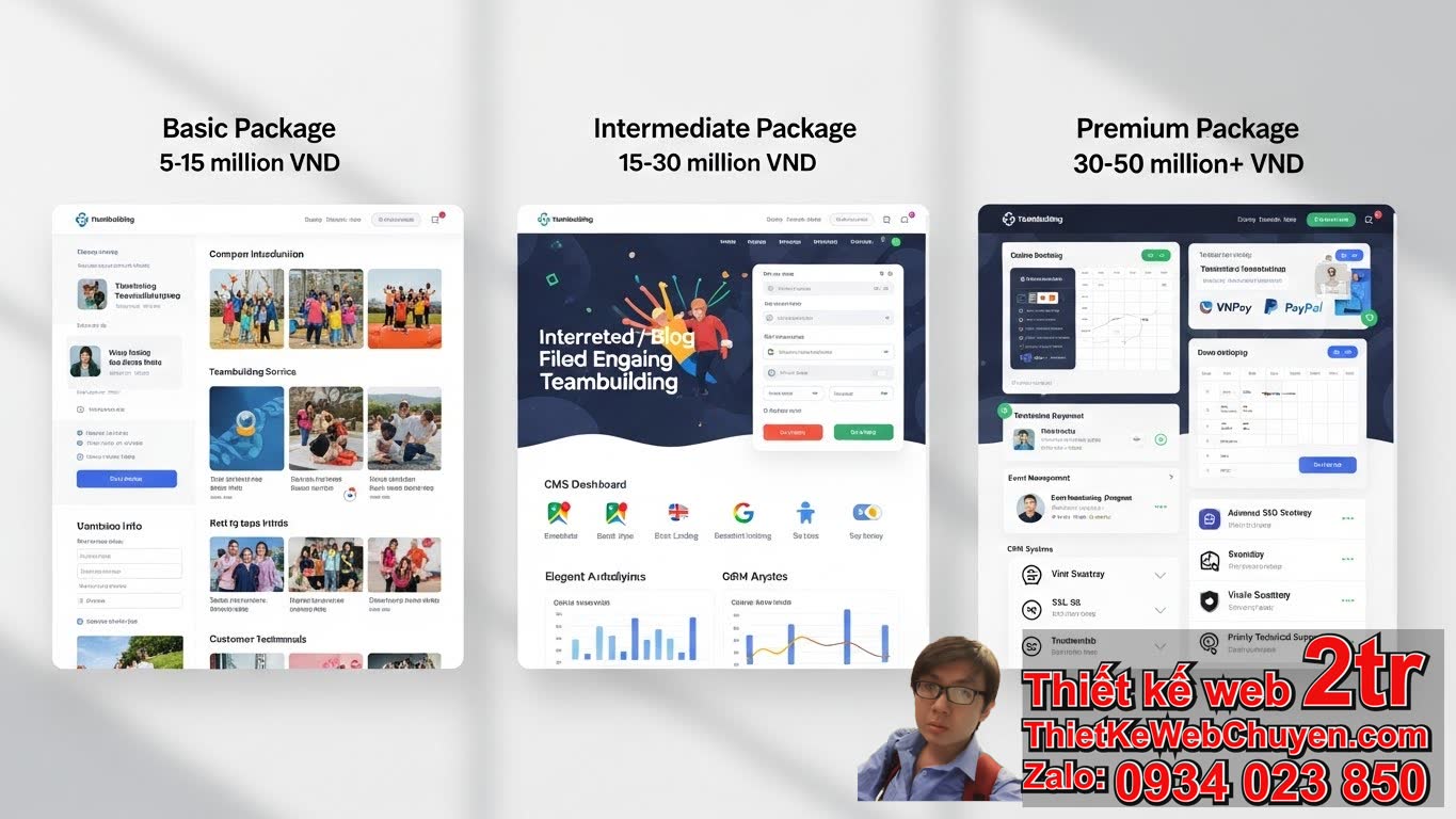 Thiết kế web công ty Teambuilding bao nhiêu tiền?