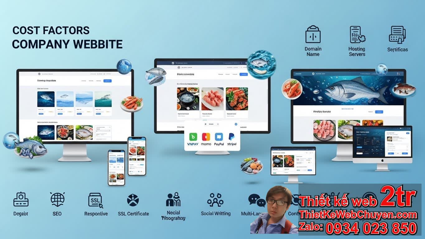 Thiết kế web công ty thủy sản bao nhiêu tiền? Các yếu tố nào ảnh hưởng đến chi
phí?