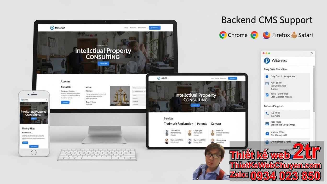 Thiết kế web công ty Tư vấn sở hữu trí tuệ bao nhiêu tiền cho các gói dịch vụ cơ
bản?