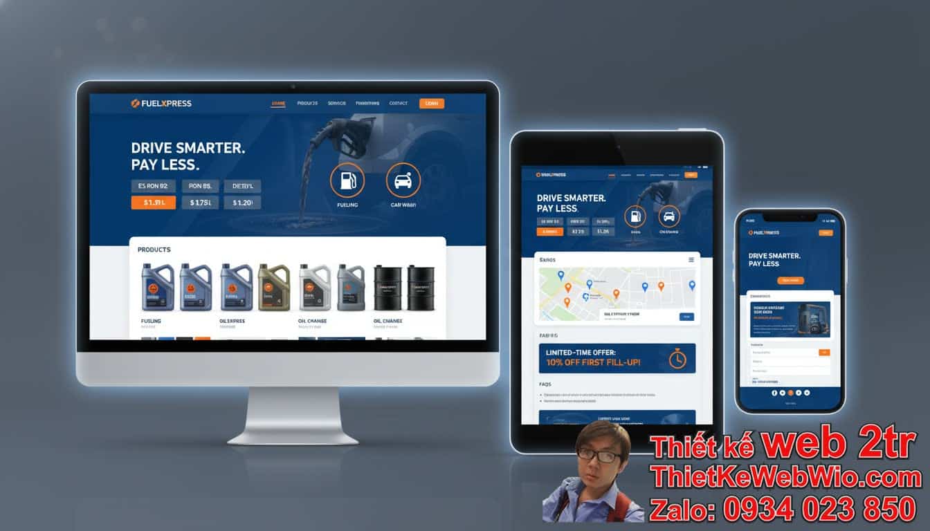Thiết kế web công ty xăng dầu giá rẻ: Làm thế nào để sở hữu một website chuyên
nghiệp với ngân sách hạn chế?