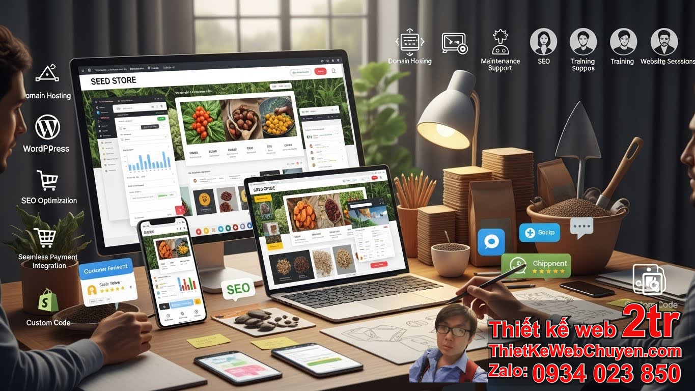 Thiết kế web Cửa hàng bán hạt giống bao nhiêu tiền – Các yếu tố nào ảnh hưởng
đến chi phí?