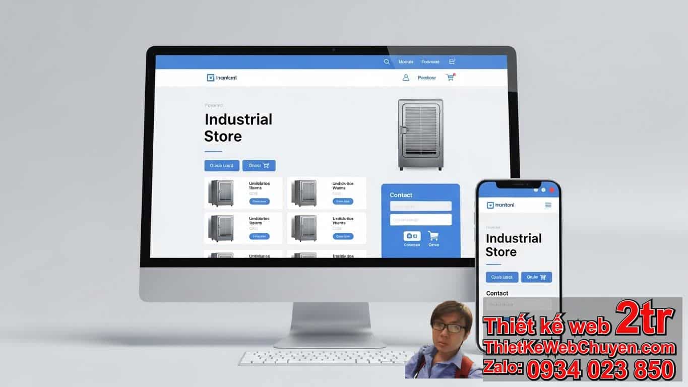 thiết kế web Cửa hàng bán đồ điện lạnh công nghiệp cơ bản giá bao nhiêu?