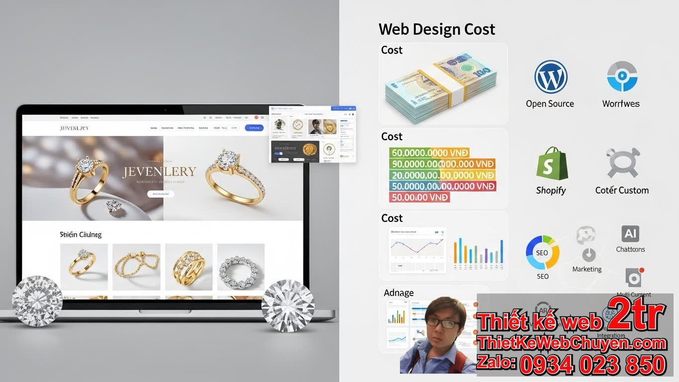 Thiết kế web cửa hàng trang sức bao nhiêu tiền và các yếu tố ảnh hưởng?