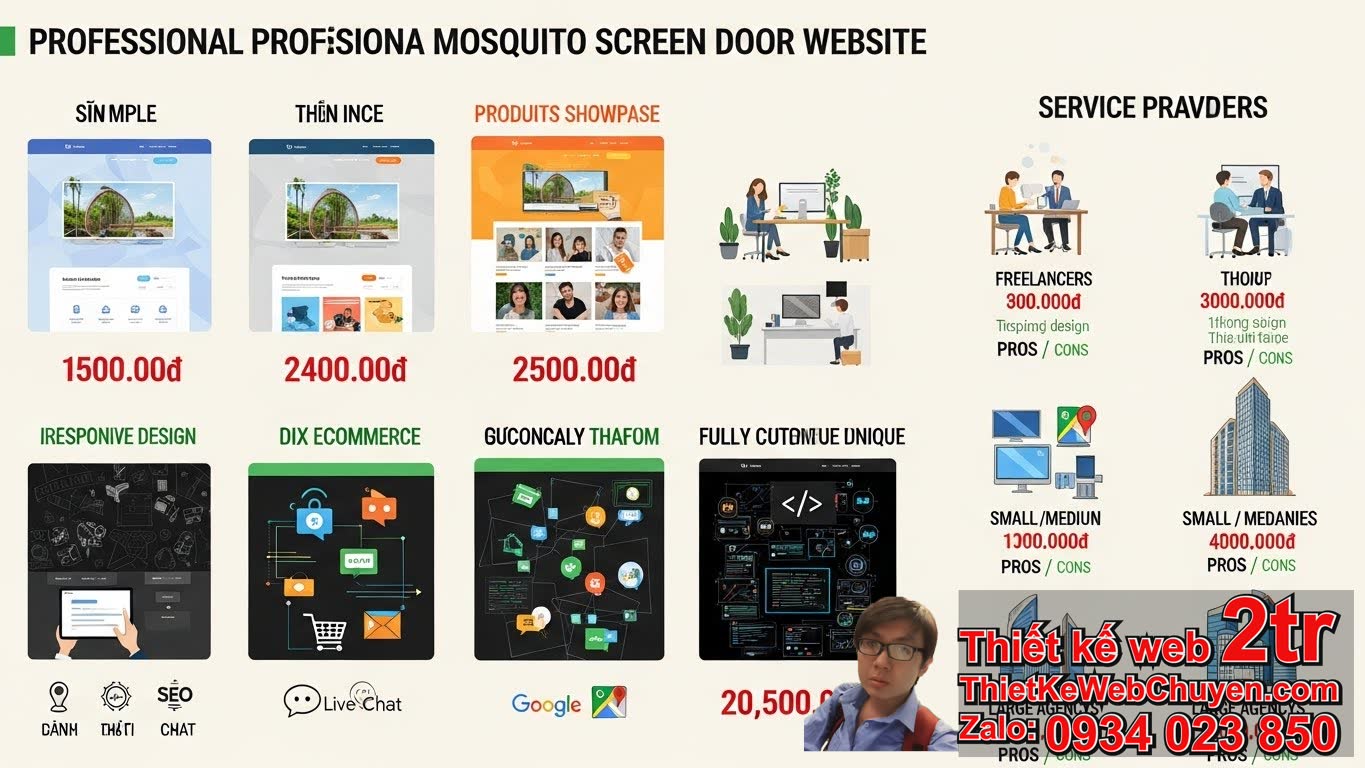 Thiết kế web Cửa Lưới Chống Muỗi bao nhiêu tiền? Những yếu tố nào ảnh hưởng đến
giá? Thiết kế web Cửa Lưới Chống Muỗi bao nhiêu tiền? Những yếu tố nào ảnh hưởng đến
giá?