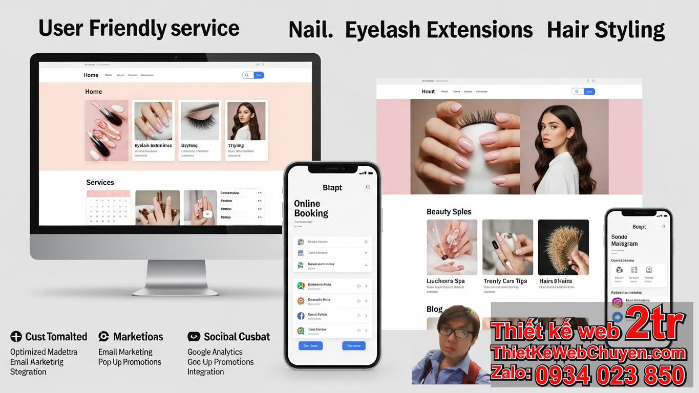 Thiết kế web Dịch vụ làm đẹp Nail Mi Tóc bao nhiêu tiền phụ thuộc vào những yếu
tố nào?