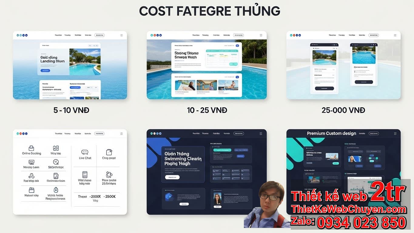 Thiết kế web Dịch vụ làm sạch hồ bơi bao nhiêu tiền ảnh hưởng bởi các yếu tố
nào?