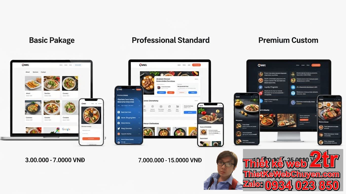 Thiết kế web dịch vụ nấu ăn bao nhiêu tiền: Các gói dịch vụ phổ biến và mức giá
tham khảo