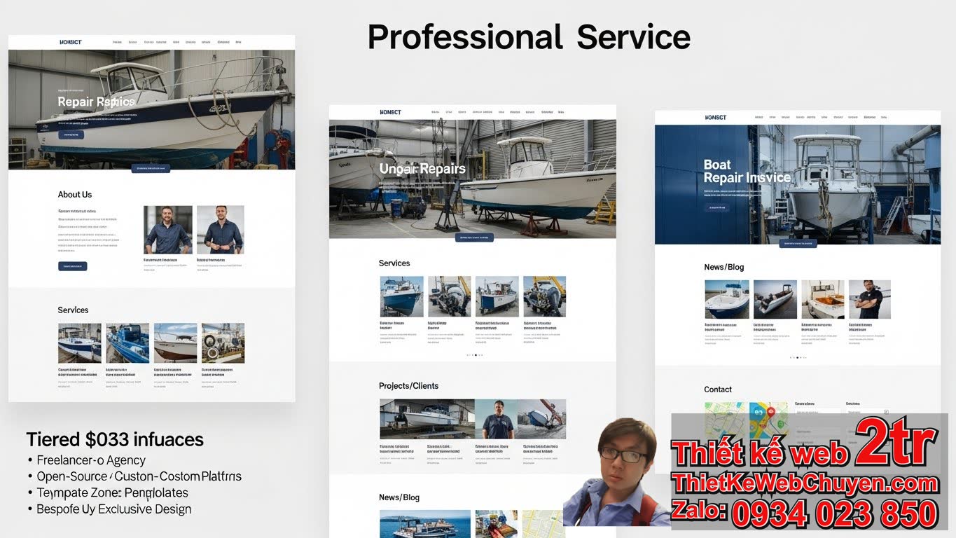 Thiết kế web dịch vụ sửa chữa tàu thuyền bao nhiêu tiền – Yếu tố nào ảnh hưởng
đến chi phí?