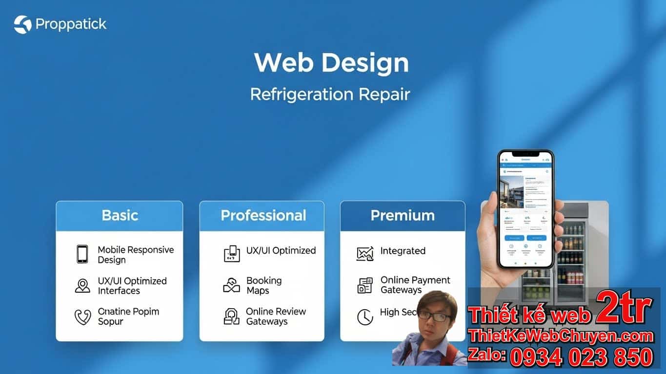 Thiết kế web dịch vụ sửa điện lạnh bao nhiêu tiền? Bảng giá chi tiết