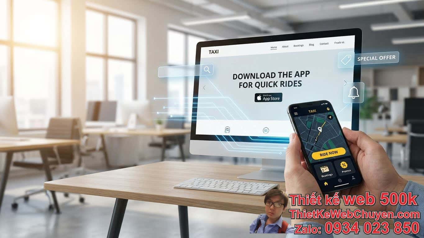 Thiết kế web dịch vụ taxi có cần app không: Kết hợp website và app là giải pháp
tối ưu? Thiết kế web dịch vụ taxi có cần app không: Kết hợp website và app là giải pháp
tối ưu?