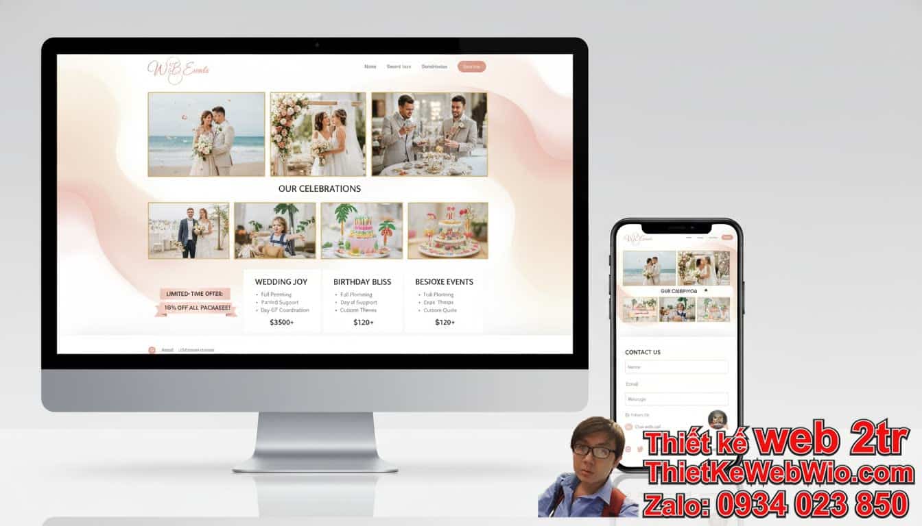 Thiết kế web Dịch vụ tổ chức tiệc cưới sinh nhật giá rẻ mang lại những lợi ích
gì?