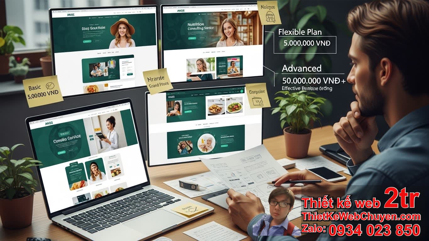Thiết kế web Dịch vụ tư vấn dinh dưỡng bao nhiêu tiền? Tổng quan về chi phí