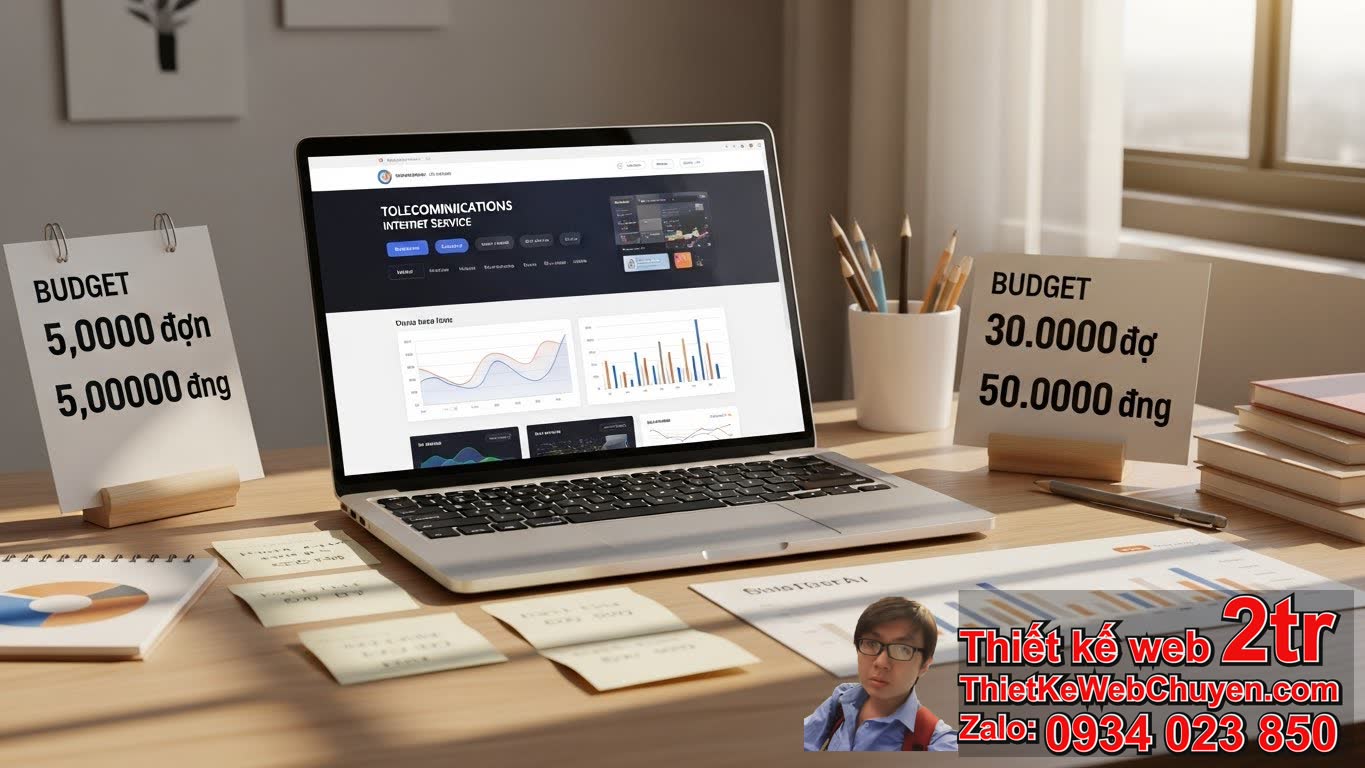 Thiết kế web dịch vụ viễn thông internet bao nhiêu tiền?
