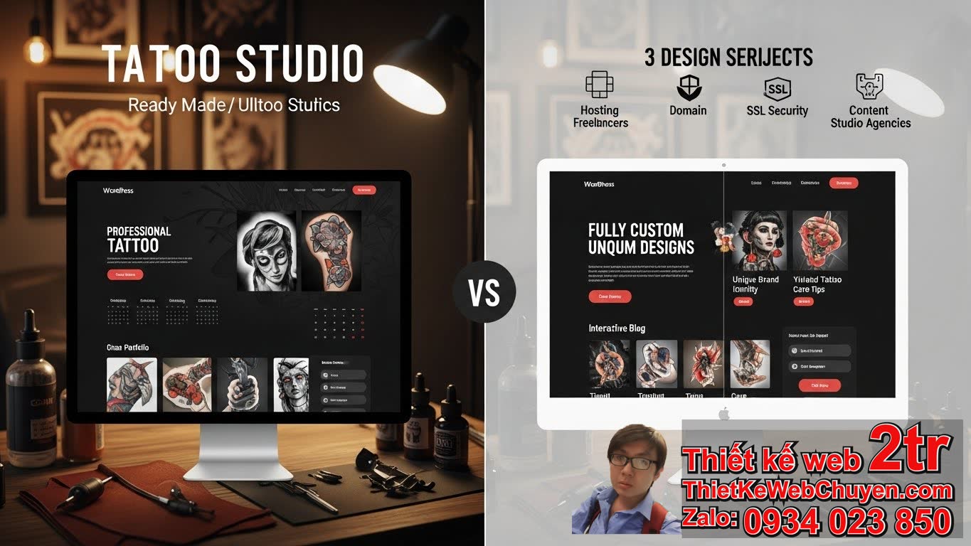 Thiết kế web dịch vụ xăm TATTOO bao nhiêu tiền phụ thuộc vào những yếu tố nào?