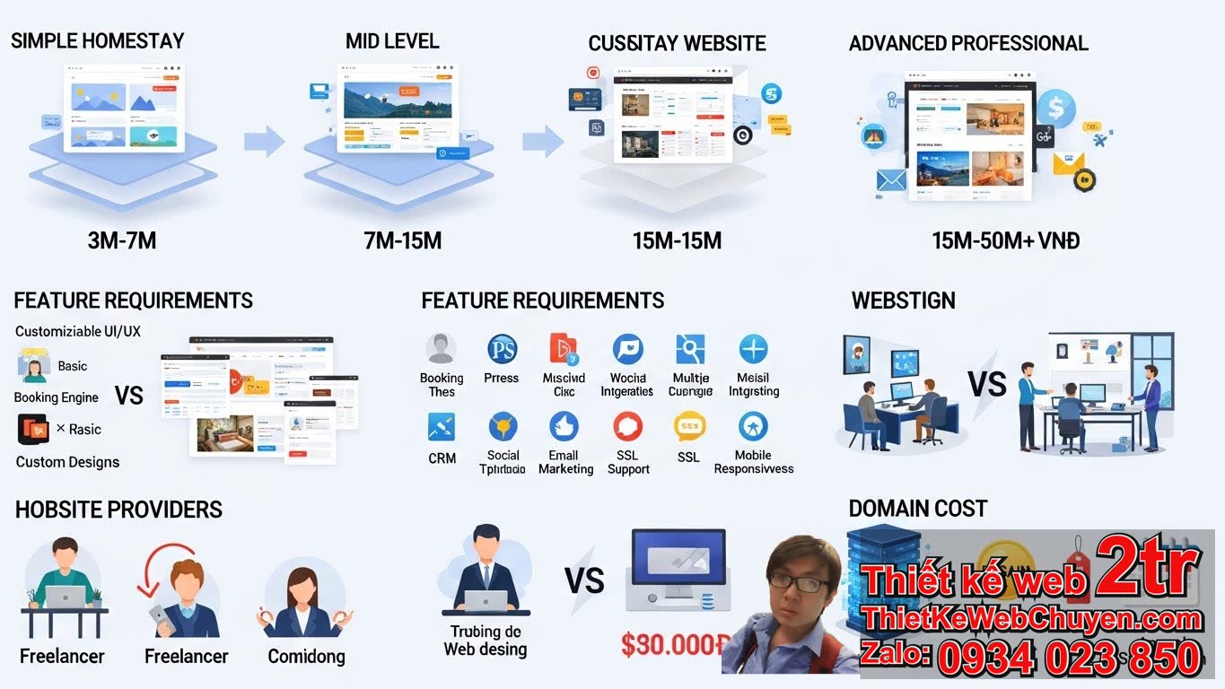 Thiết kế web homestay bao nhiêu tiền – Các yếu tố nào ảnh hưởng đến chi phí?