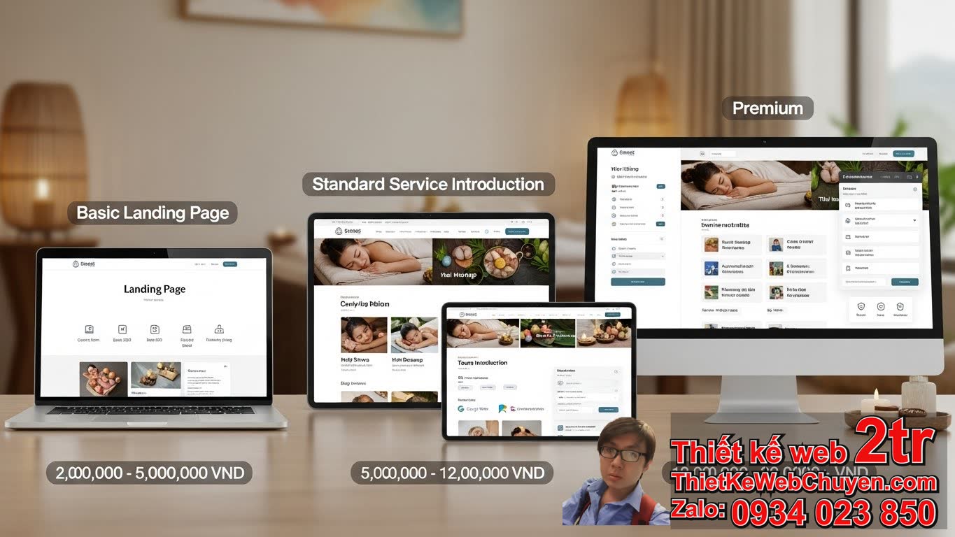 Thiết kế web massage bao nhiêu tiền cụ thể cho từng gói dịch vụ?