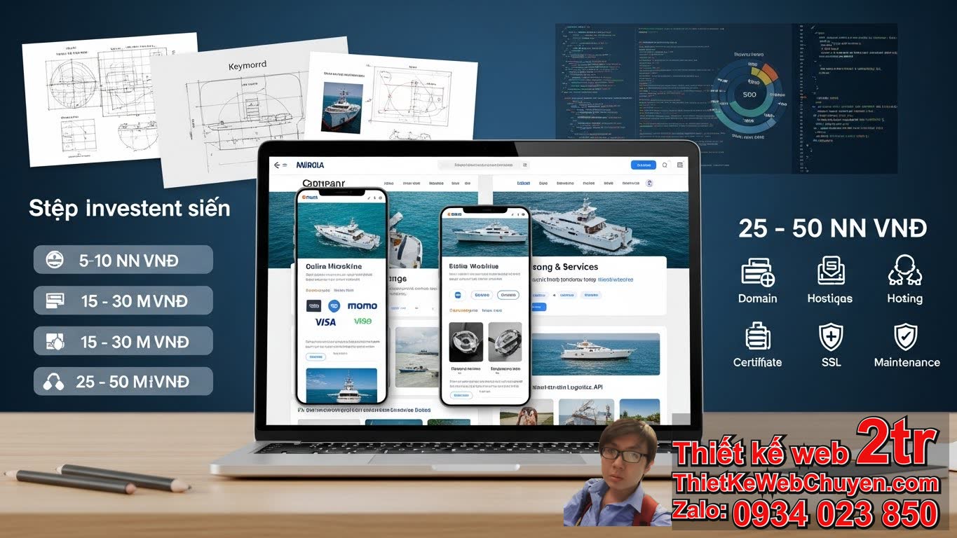Thiết kế web ngành tàu thuyền bao nhiêu tiền phụ thuộc vào những yếu tố nào?