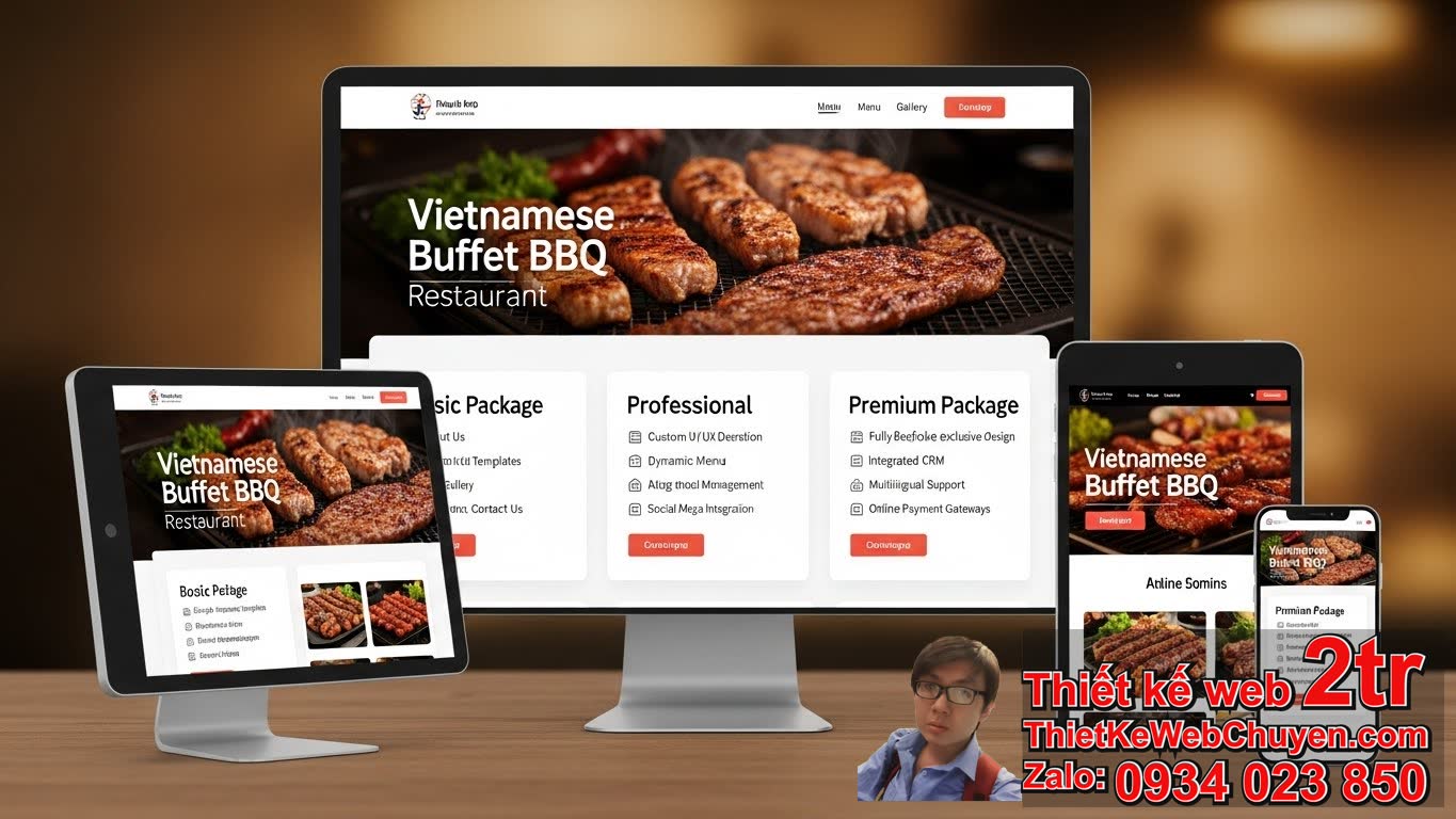 Thiết kế web nhà hàng Buffet BBQ bao nhiêu tiền? Giá thiết kế website nhà hàng
Buffet BBQ