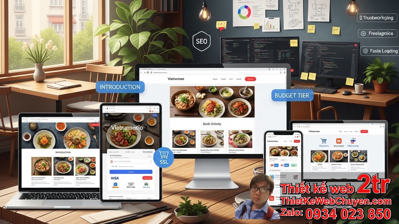 Thiết kế web quán ăn ẩm thực bao nhiêu tiền phụ thuộc vào những yếu tố nào?