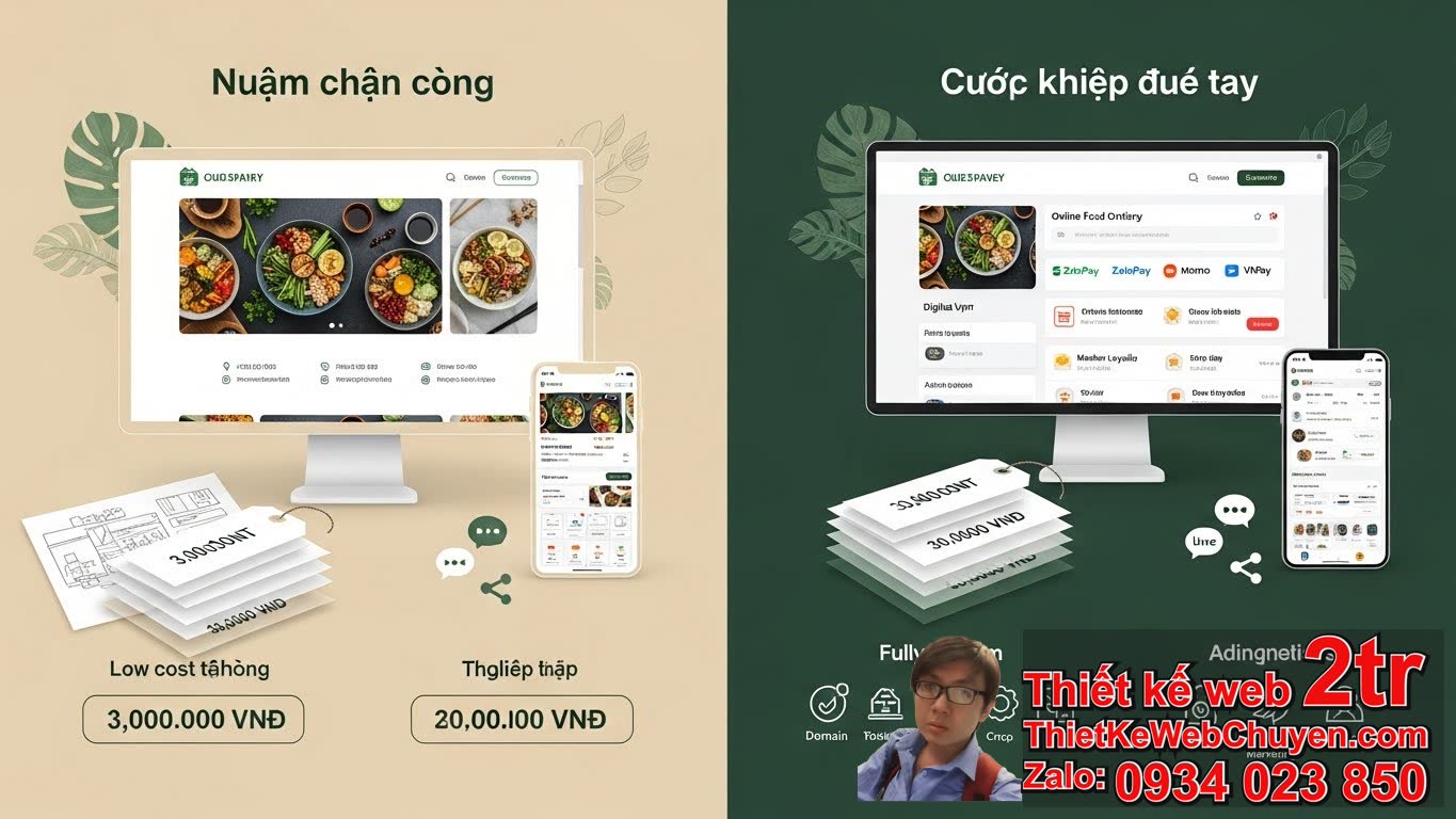 Thiết kế web quán ăn chay bao nhiêu tiền – Yếu tố nào ảnh hưởng đến chi phí?