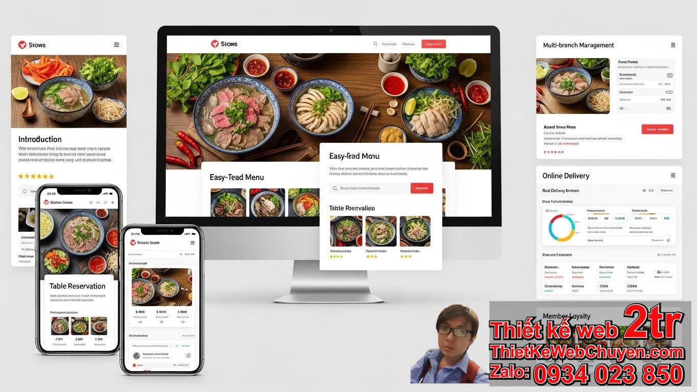 Thiết kế web quán phở bò gà bao nhiêu tiền và các gói dịch vụ phổ biến?