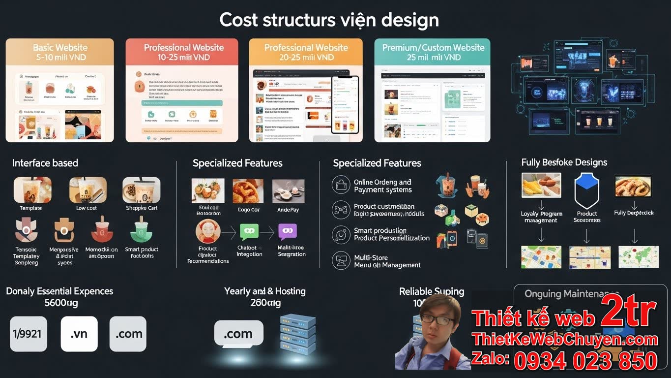 Thiết kế web quán trà sữa bao nhiêu tiền? Các yếu tố ảnh hưởng