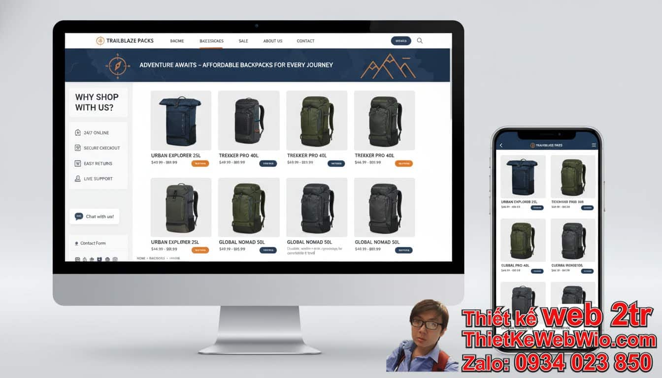 Thiết Kế Web Shop Bán Balo Giá Rẻ: Tại Sao Lại Cần Một Website Chuyên Nghiệp?