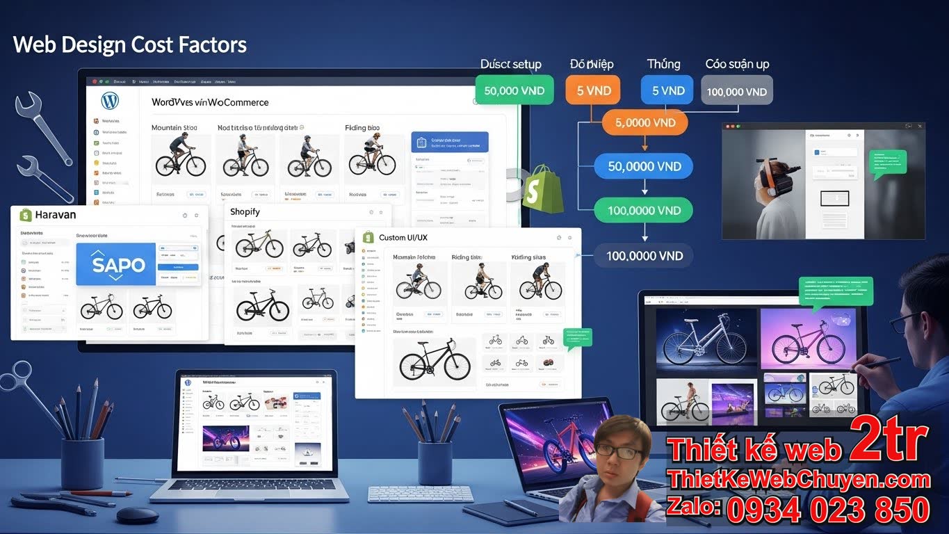 Thiết Kế Web Shop Bán Xe Đạp Bao Nhiêu Tiền: Các Yếu Tố Ảnh Hưởng Đến Chi Phí?