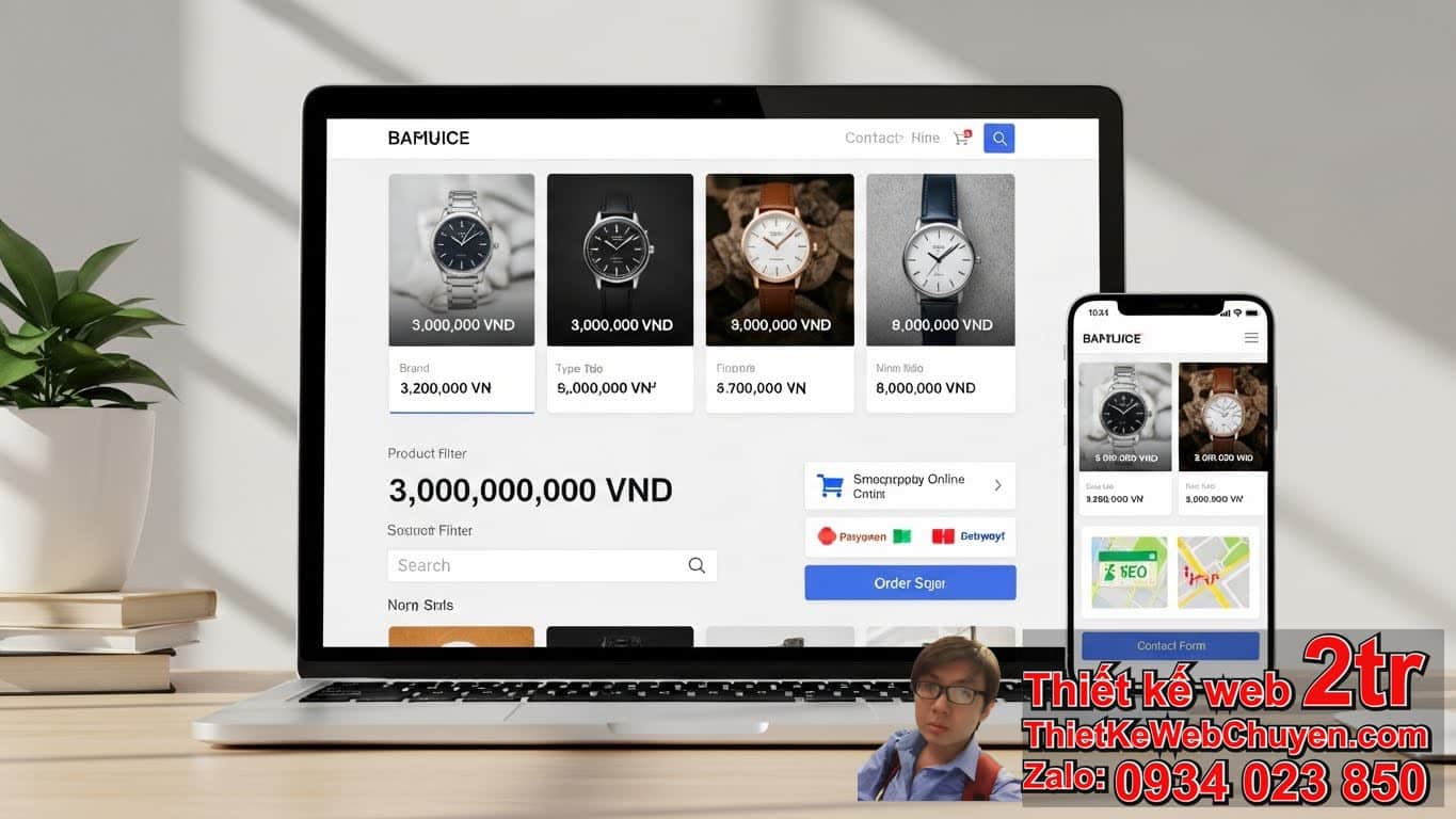 Thiết Kế Web Shop Đồng Hồ Cơ Bản Bao Nhiêu Tiền?
