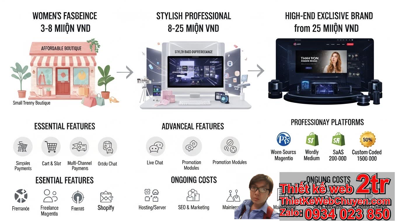 Thiết kế web shop thời trang nữ bao nhiêu tiền? Tìm hiểu các yếu tố ảnh hưởng