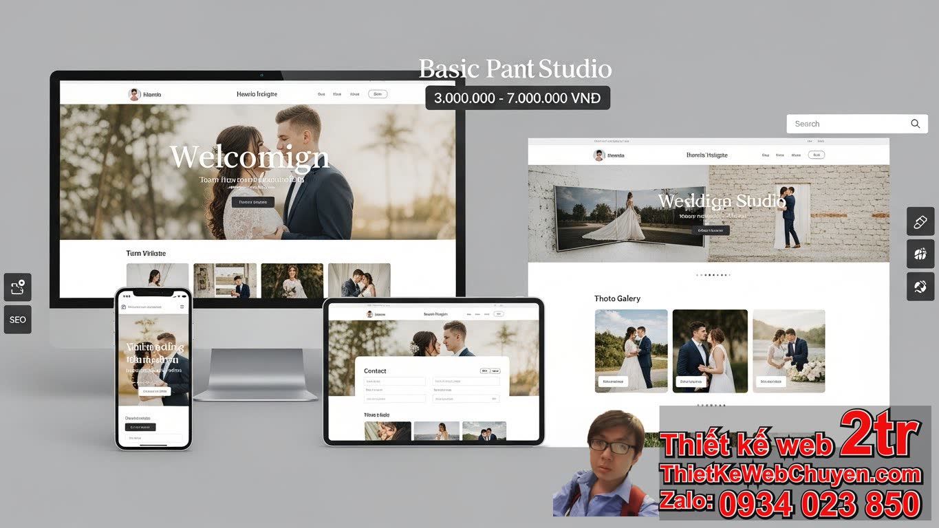 Thiết kế web studio ảnh cưới bao nhiêu tiền nếu chọn gói cơ bản?