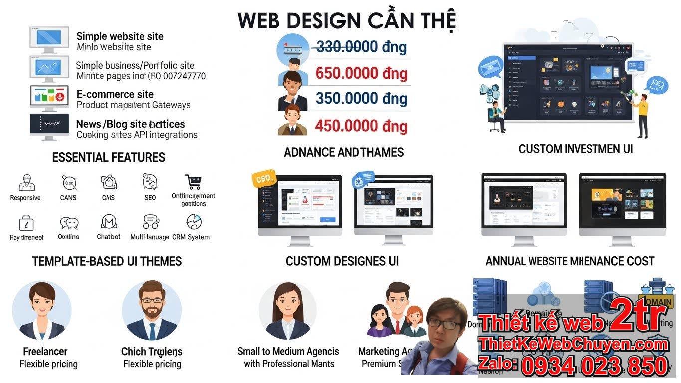 Thiết kế web tại Cần Thơ bao nhiêu tiền: Các yếu tố ảnh hưởng