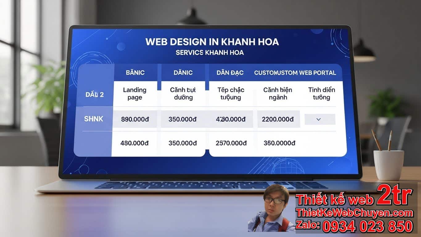Thiết kế web tại Khánh Hòa bao nhiêu tiền? Bảng giá chi tiết các gói dịch vụ