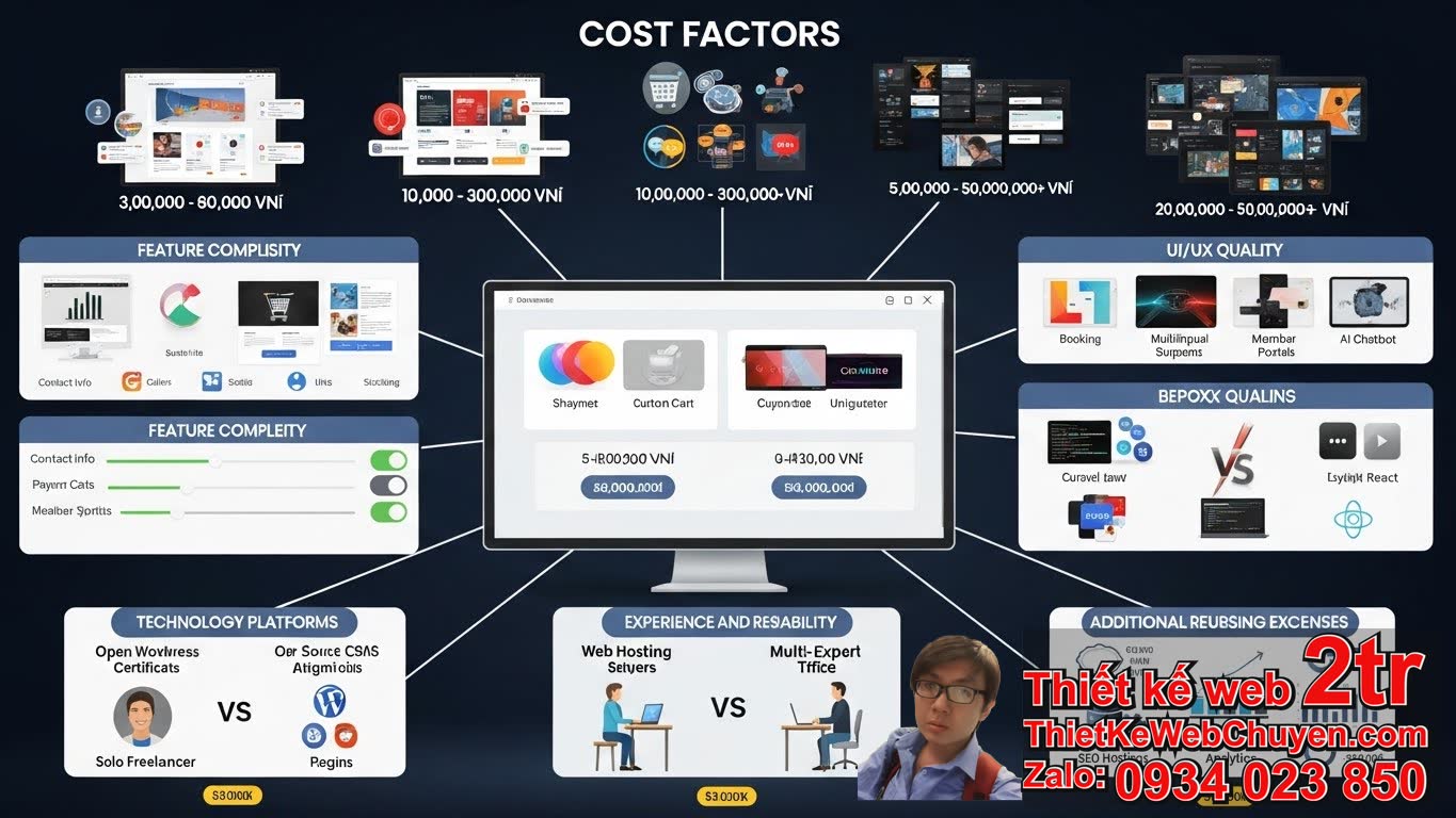 Thiết kế web tại Kiên Giang bao nhiêu tiền phụ thuộc vào những yếu tố nào?