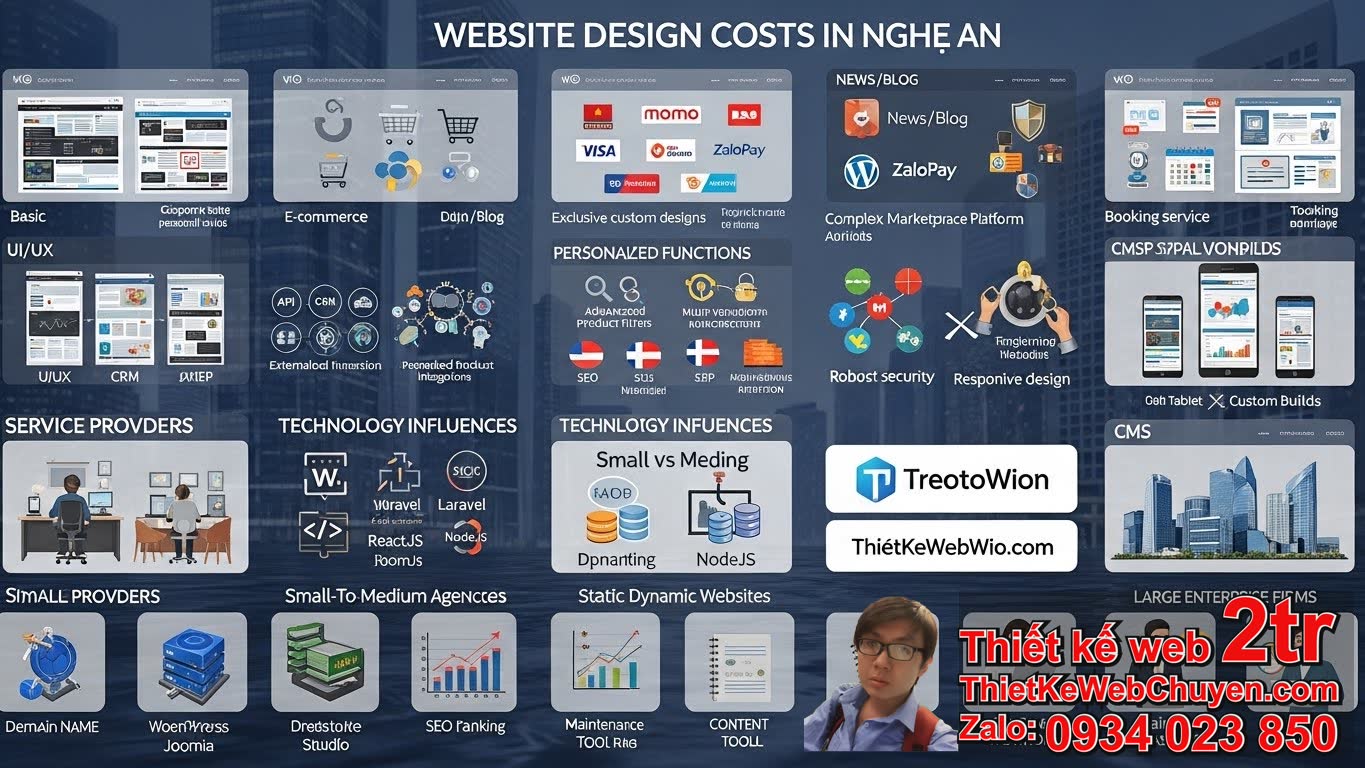 Thiết kế web tại Nghệ An bao nhiêu tiền và các yếu tố ảnh hưởng?
