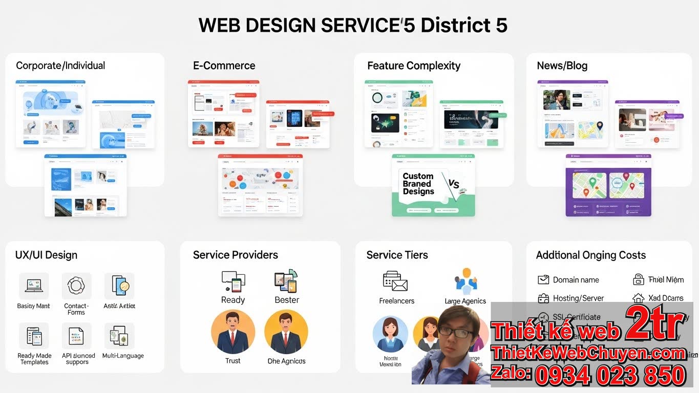 Thiết kế web tại quận 5 bao nhiêu tiền & Các yếu tố ảnh hưởng trực tiếp đến chi
phí?