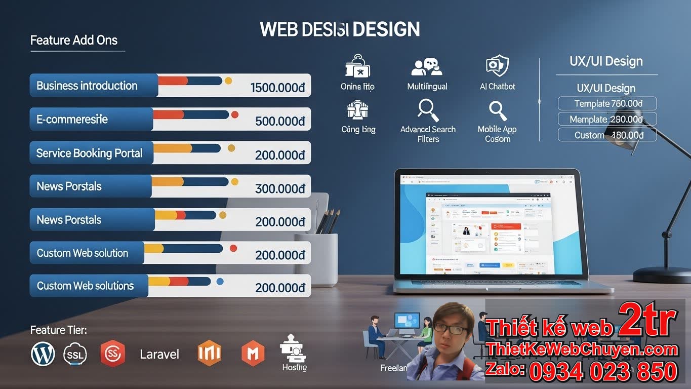 Thiết kế web tại quận Tân Phú bao nhiêu tiền? Các yếu tố ảnh hưởng đến chi phí
