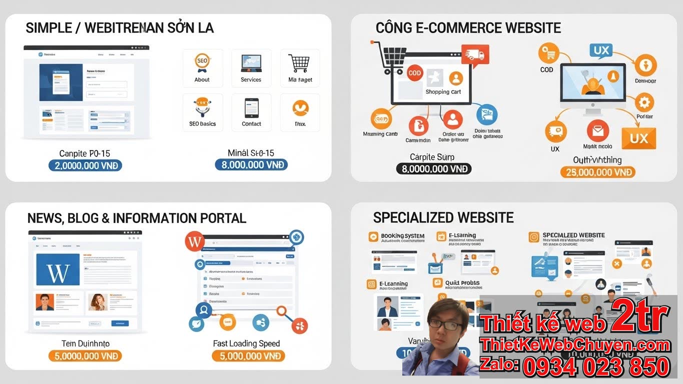 Thiết kế web tại Sơn La bao nhiêu tiền cho từng loại website phổ biến?