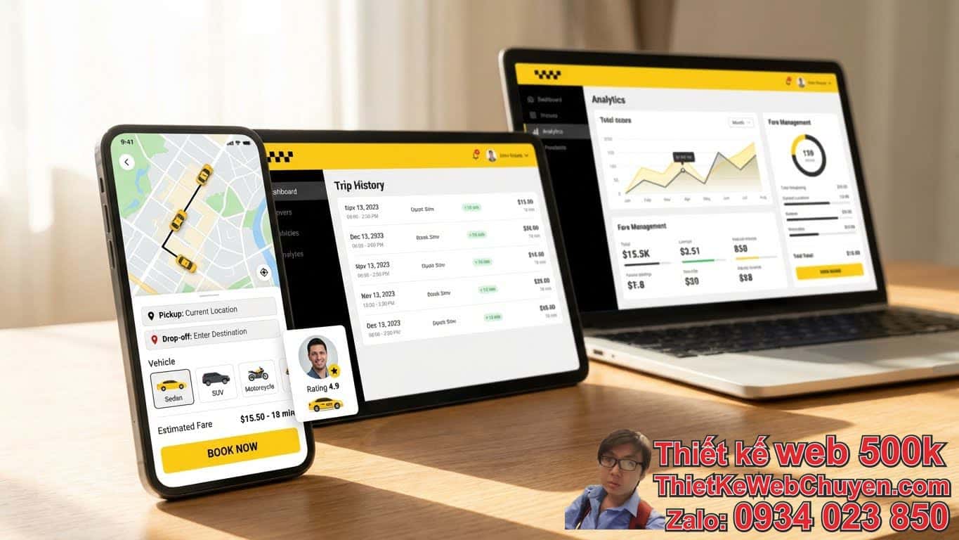 Thiết kế web taxi giao diện giống app đặt xe: Những tính năng nổi bật cần có là
gì? Thiết kế web taxi giao diện giống app đặt xe: Những tính năng nổi bật cần có là
gì?