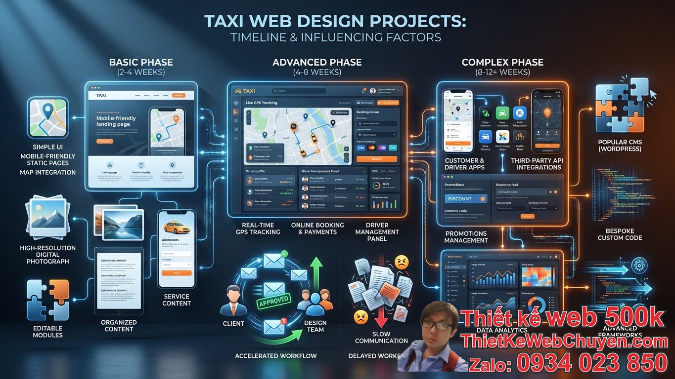 thiết kế web taxi mất bao lâu: Các yếu tố ảnh hưởng thiết kế web taxi mất bao lâu: Các yếu tố ảnh hưởng
