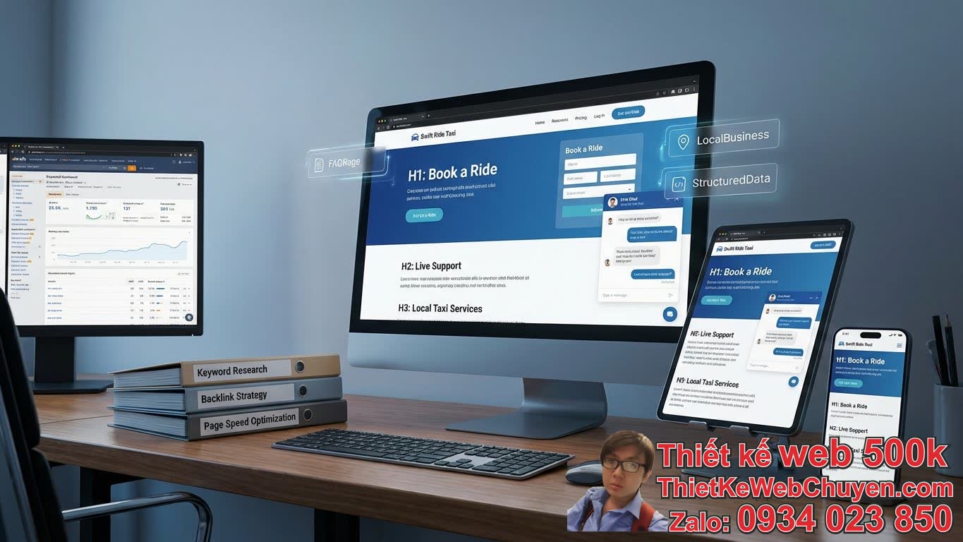 Thiết kế web taxi tích hợp chat trực tuyến cần lưu ý những gì để tối ưu SEO và
AI Overview? Thiết kế web taxi tích hợp chat trực tuyến cần lưu ý những gì để tối ưu SEO và
AI Overview?