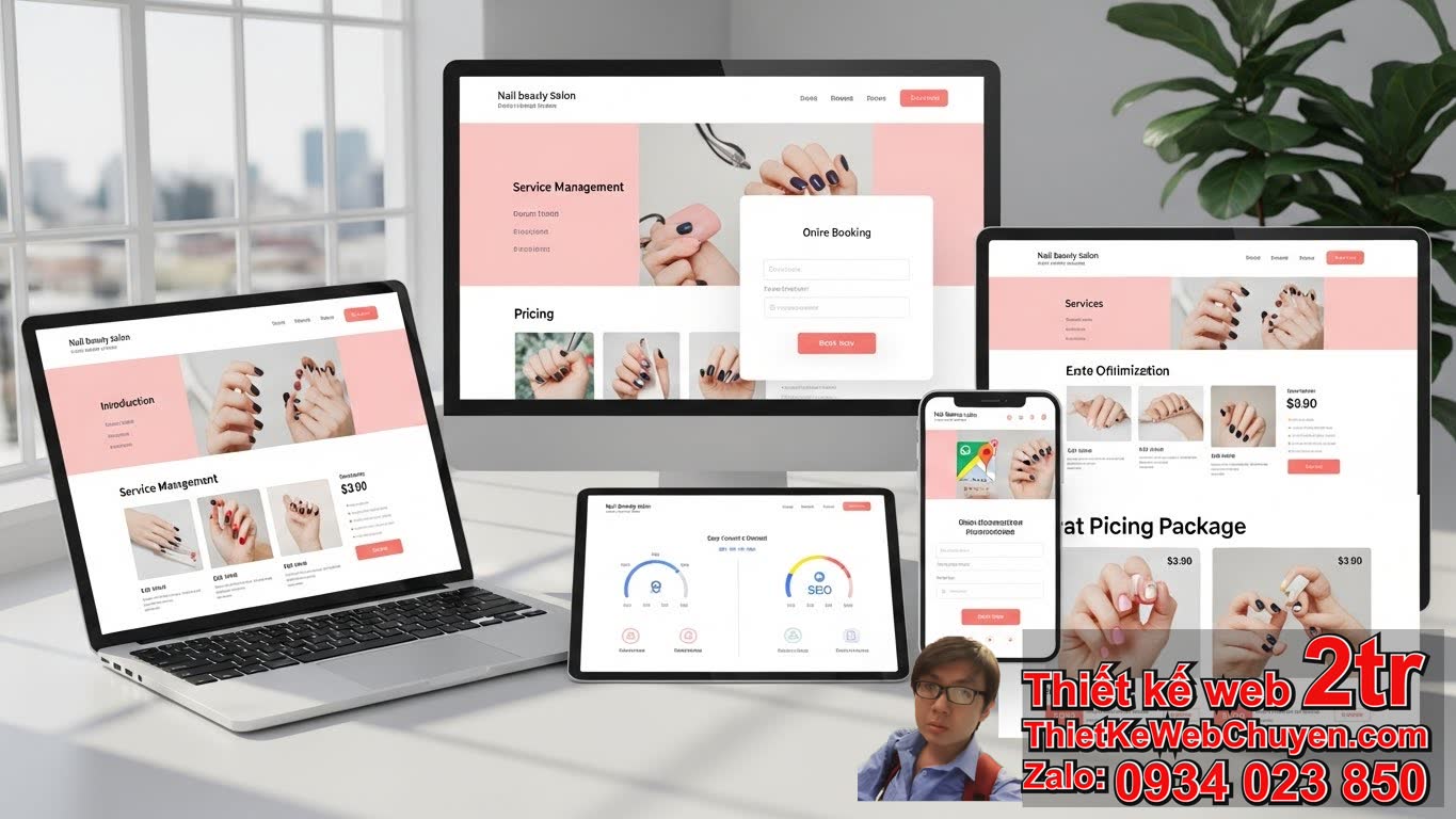 Thiết kế web thẩm mỹ viện nail bao nhiêu tiền với các gói dịch vụ cơ bản?