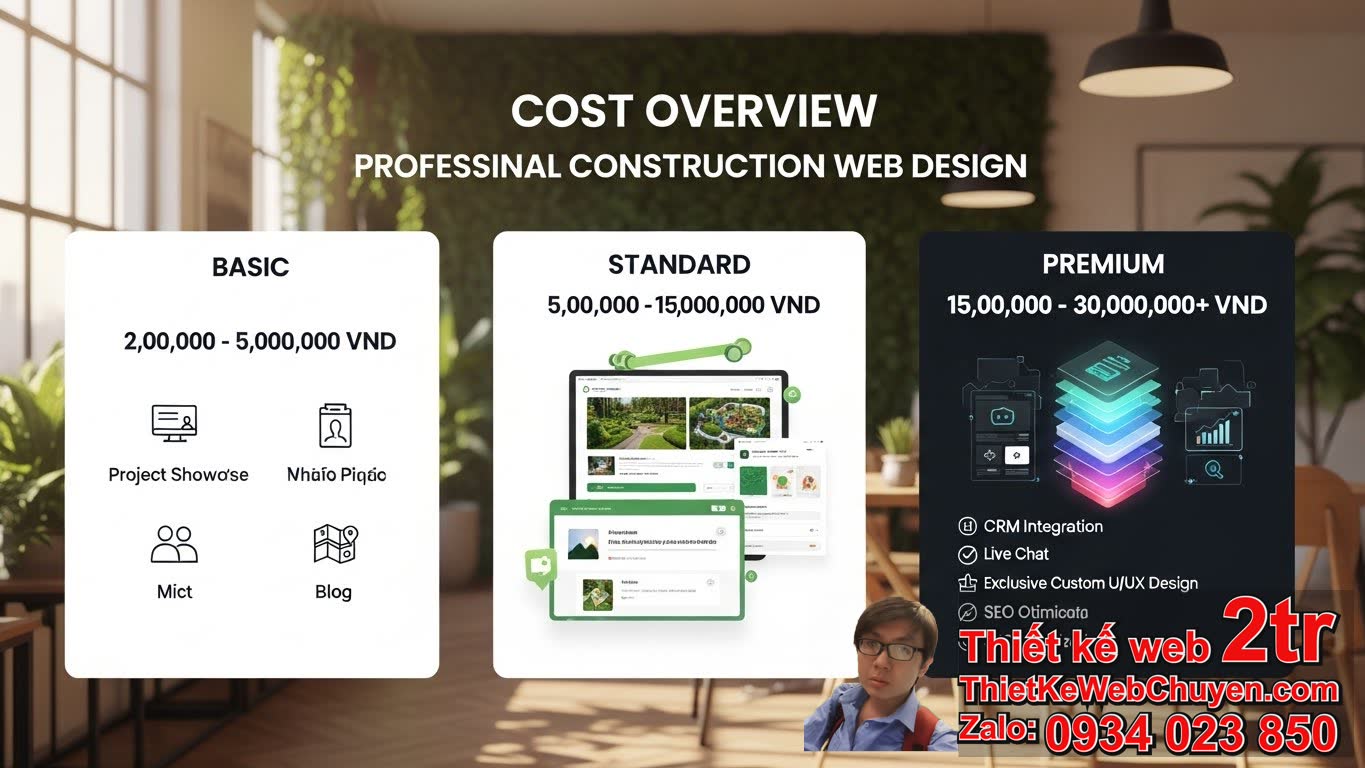 Thiết Kế Web Thi Công Cảnh Quan Sân Vườn Bao Nhiêu Tiền? Tổng Quan Chi Phí