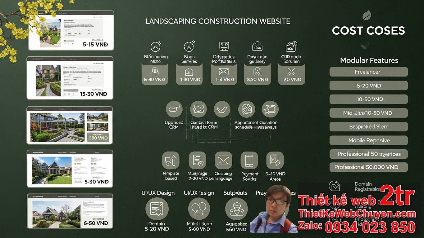 Thiết kế web thi công cảnh quan sân vườn bao nhiêu tiền với các yếu tố ảnh
hưởng?
